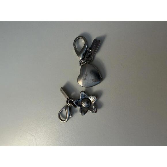 Coach Accessories - Coach Silver Heart and Flower Mini Charm Set